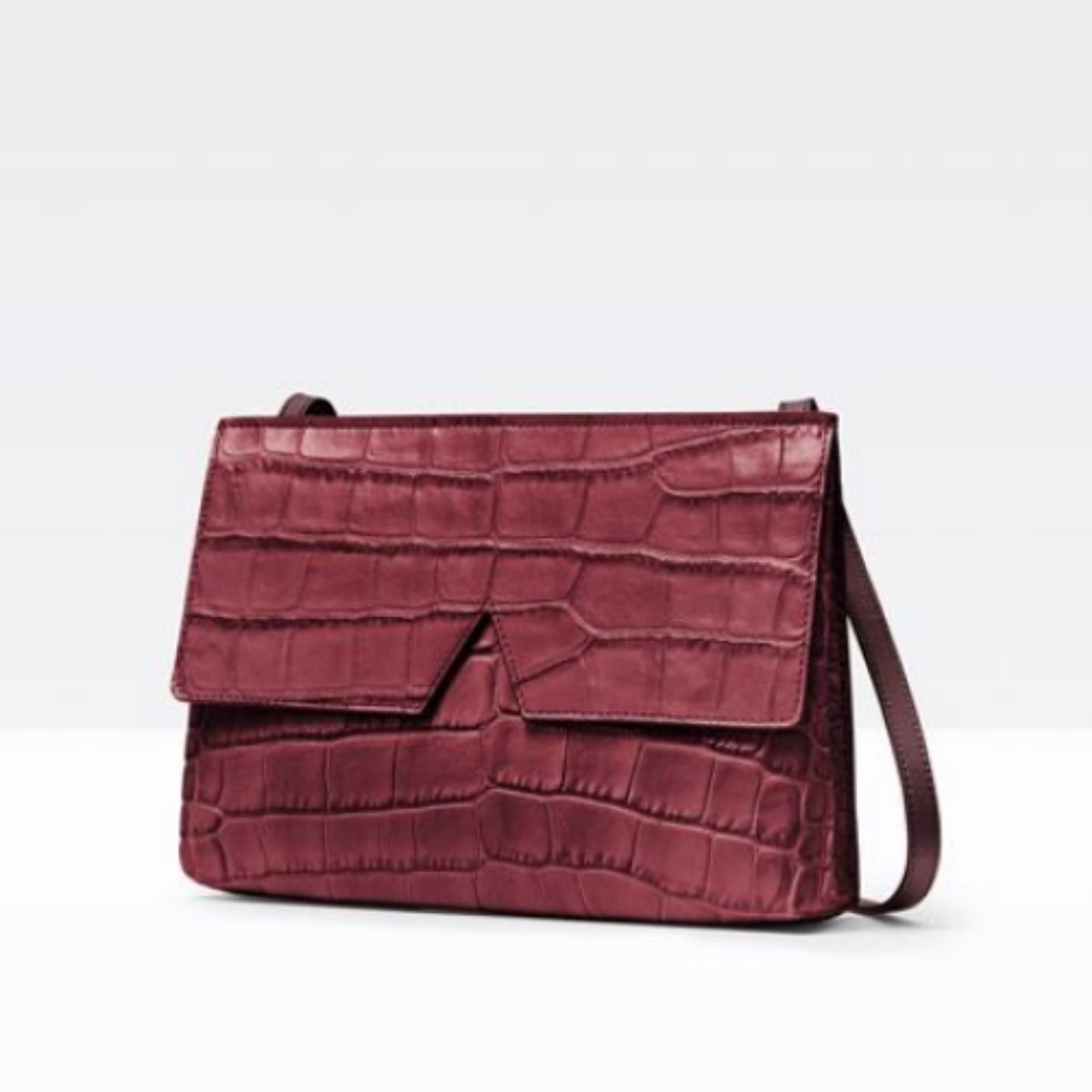 VINCE Croc Embossed Bag with duster bag